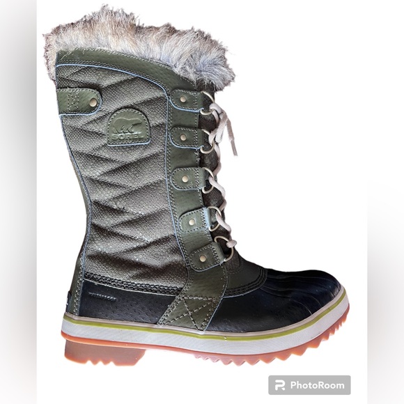 SOREL Women's TOFINO II Waterproof Snow Boots Peatmoss/Black NL2333-213 SIZE 8 - Picture 5 of 14